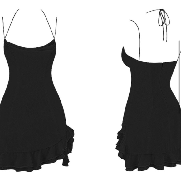 HOUSE OF CB 'Rossella' Black Ruffle Mini Dress - Picture 5 of 15